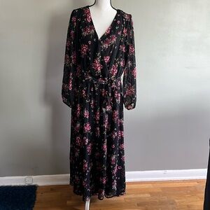 PremierAmour Long sleeve floral maxi dress